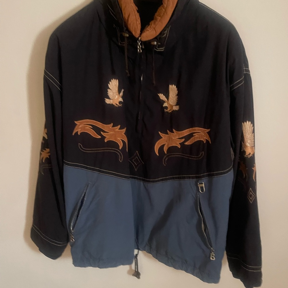Bogner Black and Brown Embroidered Bomber Jacket
